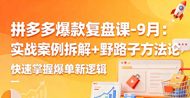 拼多多爆款复盘课-9月：实战案例拆解+野路子方法论，快速掌握爆单新逻辑-财兔窝项目网