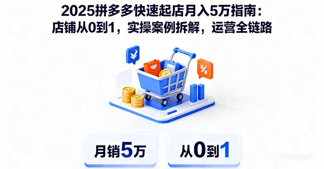 2025拼多多快速起店月入5万指南：店铺从0到1，实操案例拆解，运营全链路-财兔窝项目网