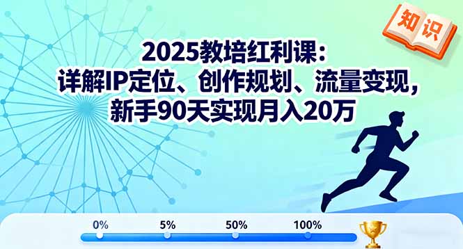 2025教培红利课：详解IP定位、创作规划、流量变现，新手90天实现月入20万-财兔窝项目网
