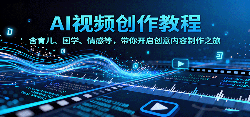 AI视频创富课，含育儿、国学、情感等，带你开启创意内容制作之旅-财兔窝项目网