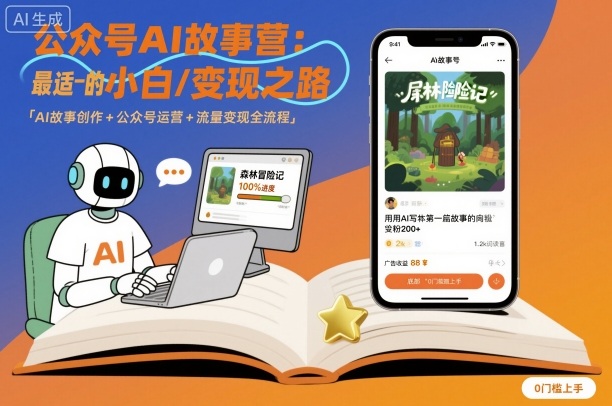 公众号ai故事营，最适合小白的自媒体变现之路-财兔窝项目网