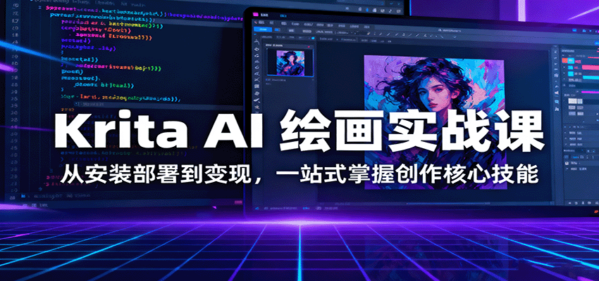 Krita AI 绘画实战课：从安装部署到变现，一站式掌握创作核心技能-财兔窝项目网