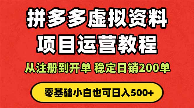 拼多多开店运营课程： 蓝海变现玩法，轻松实现睡后收入 零基础小白也可…-财兔窝项目网