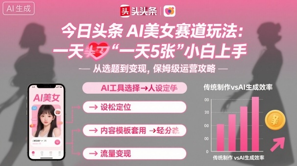 今日头条AI美女赛道玩法，一天轻松5张，小白轻松上手-财兔窝项目网