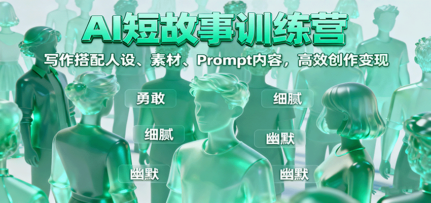 AI短故事训练营：写作搭配人设、素材、Prompt内容，高效创作变现-财兔窝项目网