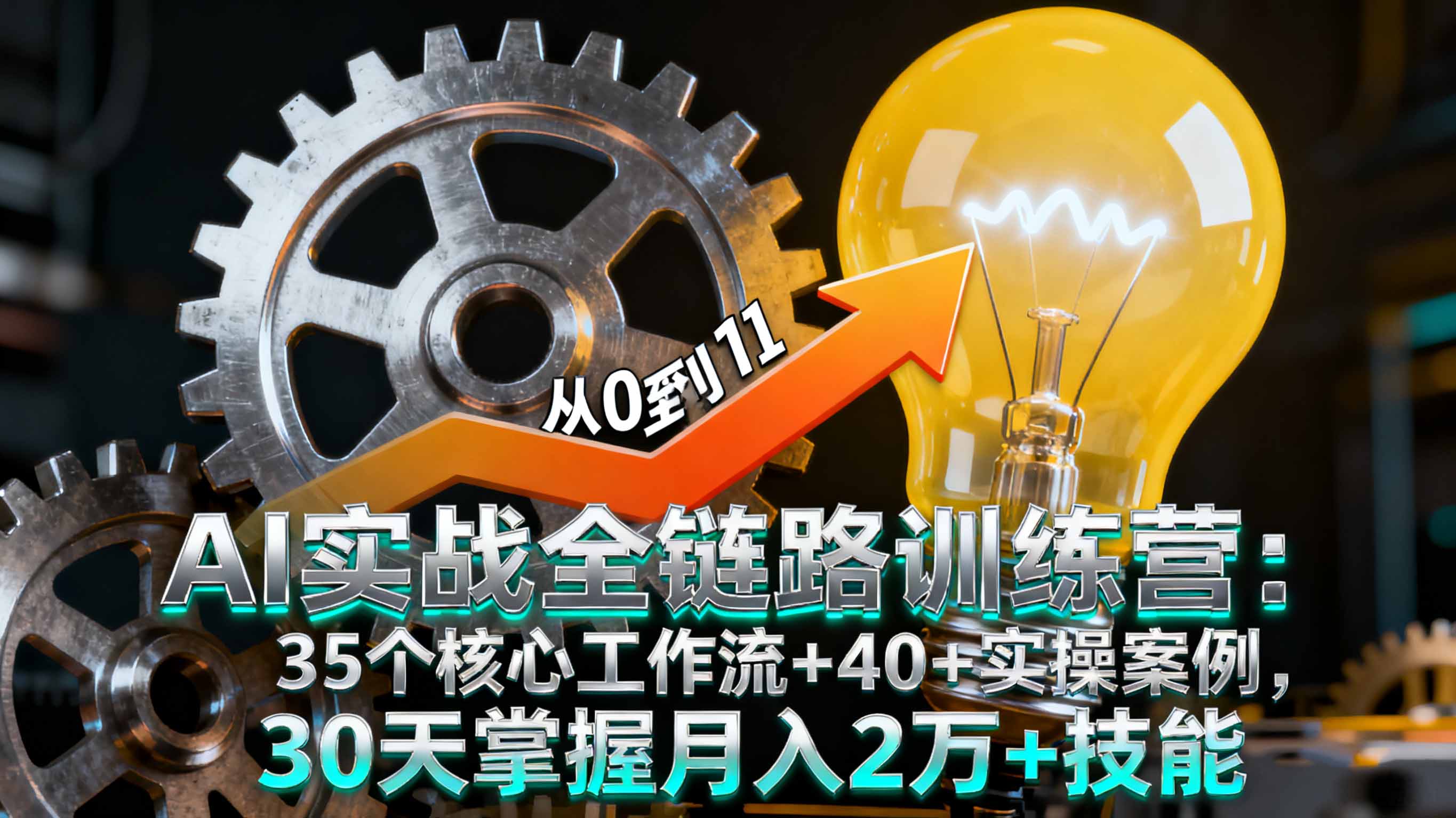 AI实战全链路训练营：35个核心工作流+40+实操案例，30天掌握月入2万+技能-财兔窝项目网