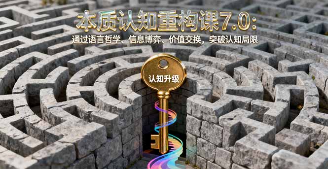 本质认知重构课7.0：通过语言哲学、信息博弈、价值交换，突破认知局限-财兔窝项目网