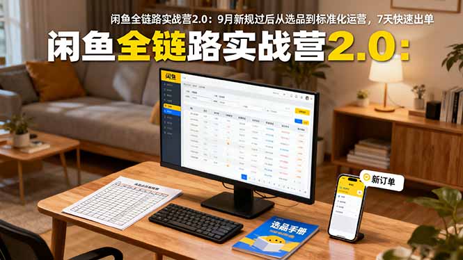 闲鱼全链路实战营2.0：9月新规过后从选品到标准化运营，7天快速出单-财兔窝项目网
