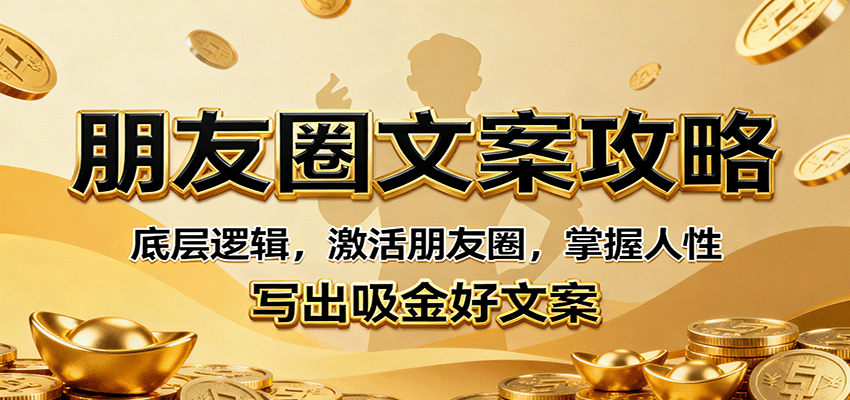 朋友圈文案攻略：底层逻辑，激活朋友圈，掌握人性，写出吸金好文案-财兔窝项目网