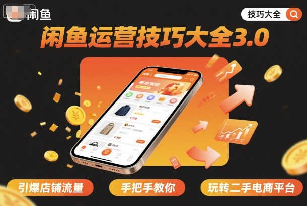 闲鱼运营技巧大全3.0，引爆店铺流量，手把手教你玩转二手电商平台-财兔窝项目网