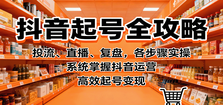 抖音起号全攻略，投流、直播、复盘，各步骤实操，系统掌握抖音运营，高效起号变现-财兔窝项目网