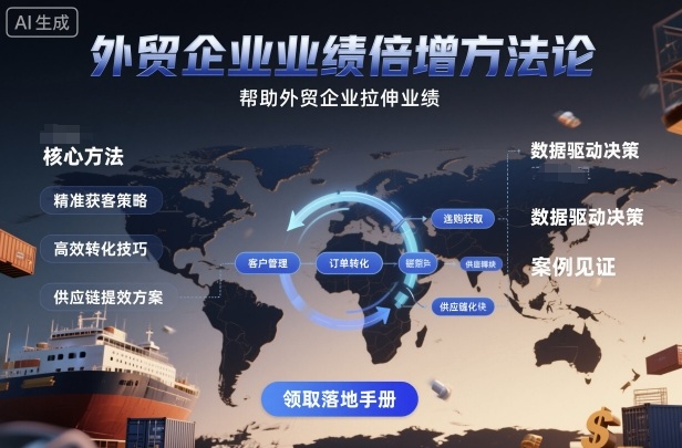 外贸企业业绩倍增方法论，帮助外贸企业拉伸业绩-财兔窝项目网