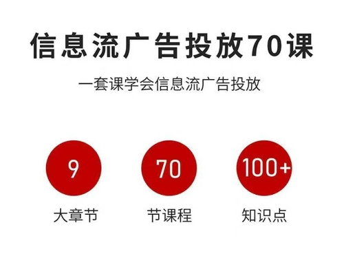 信息流广告投放实战70课，一套课学会信息流广告投放，迄今为止，最系统化教程-财兔窝项目网