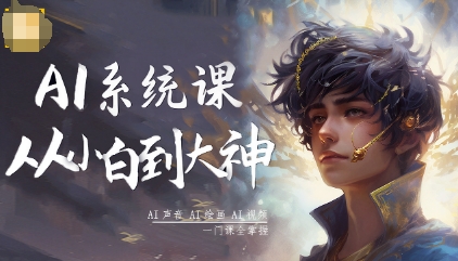 AI系统课程，从小白到大神系统学AI，AI声音-AI绘画-AI视频一门课全掌握-财兔窝项目网