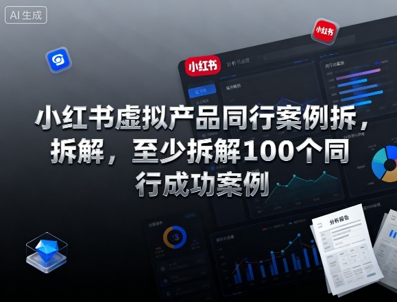 小红书虚拟产品同行案例拆解，至少拆解100个同行成功案例-财兔窝项目网