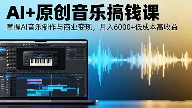 AI+原创音乐搞钱课：掌握AI音乐制作与商业变现，月入6000+低成本高收益-财兔窝项目网