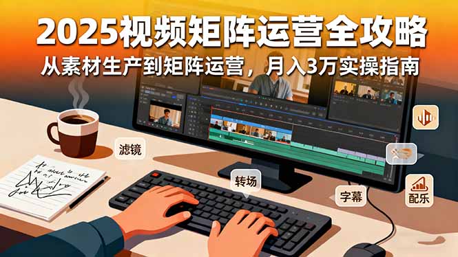 2025短视频矩阵运营全攻略：从素材生产到矩阵运营，月入3万实操指南-财兔窝项目网