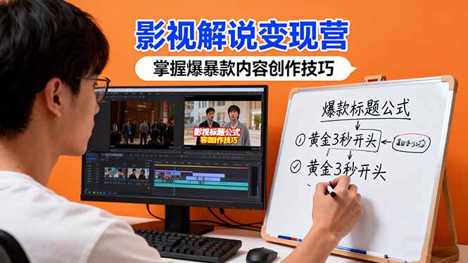 影视解说变现营：通过30+实战案例爆款内容创作技巧，掌握影视解说盈利密码-财兔窝项目网