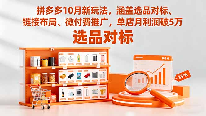 拼多多10月新玩法，涵盖选品对标、链接布局、微付费推广，单店月利润破5万-财兔窝项目网