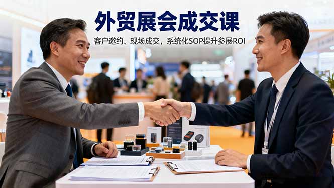 外贸展会成交课，含目标制定、客户邀约、现场成交，系统化SOP提升参展ROI-财兔窝项目网