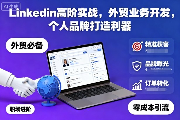 Linkedin高阶实战,外贸业务开发,个人品牌打造利器-财兔窝项目网