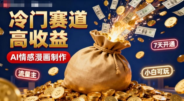 公众号冷门赛道,用AI做情感漫画,7天开通流量主,操作简单,小白可玩-财兔窝项目网