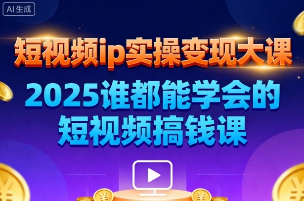 短视频ip实操变现大课，7月26-27日广州站线下课，2025谁都能学会的短视频搞钱课-财兔窝项目网