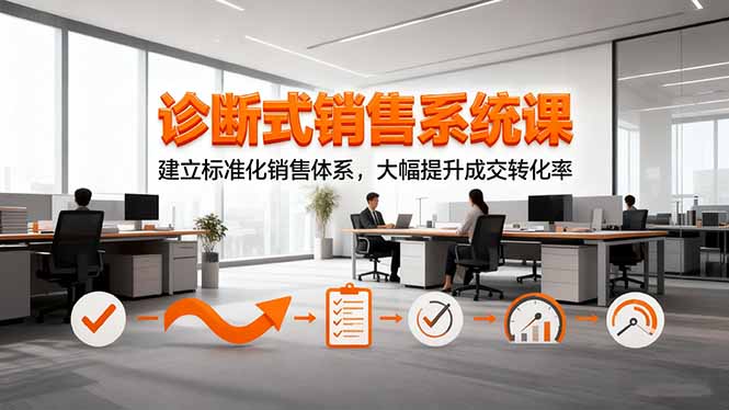 诊断式销售系统课，建立标准化销售体系，大幅提升成交转化率-财兔窝项目网