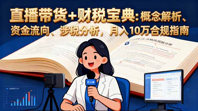直播带货+财税宝典:概念解析、资金流向、涉税分析,月入10万合规指南-财兔窝项目网