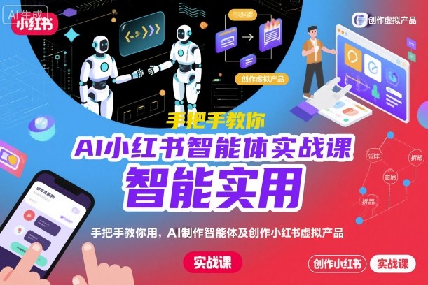 AI小红书智能体实战课，手把手教你用AI制作智能体及创作小红书虚拟产品，提效+内容商业化(更新)-财兔窝项目网