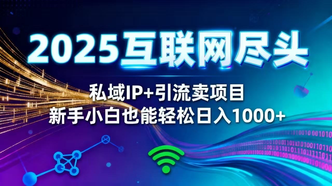 2025网创尽头王炸项目！私域 IP + 精准引流，新手小白在家躺赚日入 1000+-财兔窝项目网