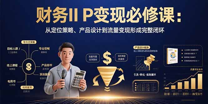 财务IP变现必修课：从定位策略、产品设计到流量变现形成完整闭环-财兔窝项目网