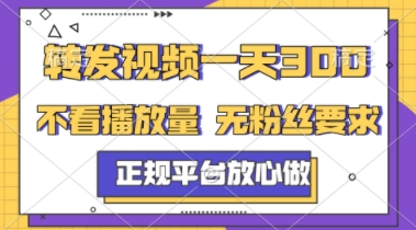 转发视频一天3张+，正规平台放心做，不看播放量，不看粉丝量，一个任务几分钟完成【揭秘】-财兔窝项目网