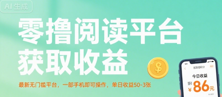 零撸阅读平台获取收益，最新无门槛平台，一部手机即可操作，单日收益50-3张【揭秘】-财兔窝项目网
