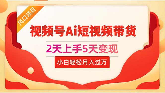 2天上手5天变现视频号Ai短视频带货0粉丝0基础小白轻松月入过万-财兔窝项目网