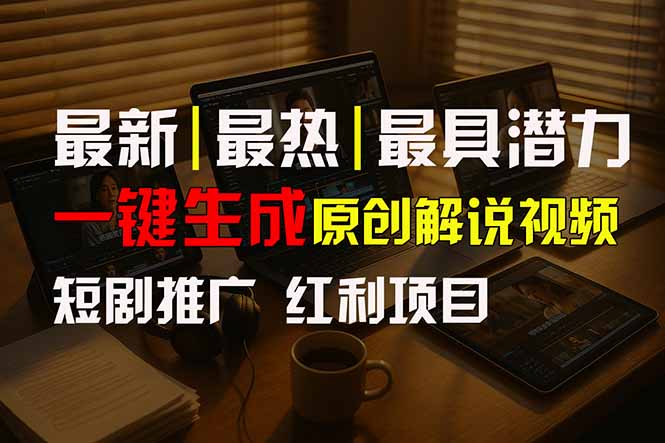 短剧推广新思路，AI一键生成原创解说视频，10分钟产出100条，30天赚了5.5w-财兔窝项目网