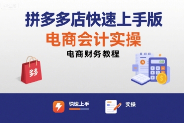 拼多多店快速上手版电商会计实操-电商财务教程-财兔窝项目网