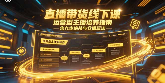 直播带货线下课，运营型主播培养指南，含九步绝杀与仓播玩法-财兔窝项目网
