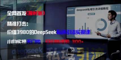 精准打击：价值3980的DeepSeek私域引流实操课，小白实操无门槛，日引精准粉300+-财兔窝项目网