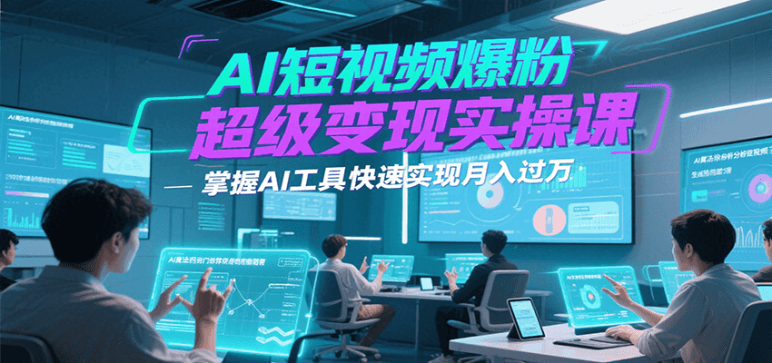 AI短视频爆粉超级变现实操课，掌握AI工具快速实现月入过万-财兔窝项目网