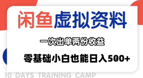 闲鱼虚拟资料新变现玩法，信息差项目，一次出单两份收益，无需囤货，可批量矩阵，零基础小白也能日入多张-财兔窝项目网