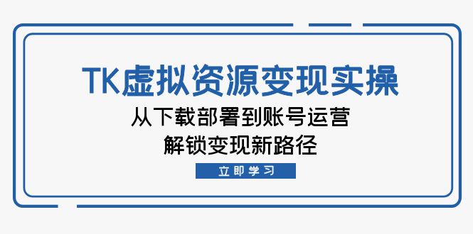 TK虚拟资料变现实操：从下载部署到账号运营，解锁变现新路径-财兔窝项目网