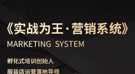 老杨·服装老板必修课《实战为王-营销系统》实现业绩被动式增长-财兔窝项目网