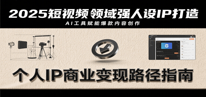 2025短视频领域强人设IP打造，结合爆款案例与AI工具应用，从个人出镜到商业成交转化-财兔窝项目网
