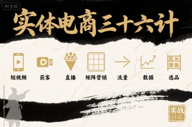 实体电商三十六计，短视频-获客-直播-矩阵营销-流量-数据-选品-财兔窝项目网