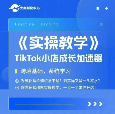 大卖家孵化中心TikTok实操课，TikTok小店成长加速器，跨境基础系统学习，一步一步带你开店-财兔窝项目网