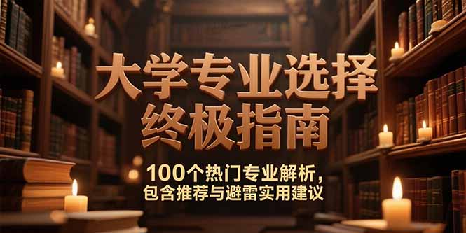 付费文：大学专业选择终极指南,100个热门专业解析,包含推荐与避雷实用建议-财兔窝项目网