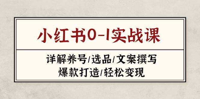 小红书0-1实战课(2023-2025)，详解养号/选品/文案撰写/爆款打造/轻松变现-财兔窝项目网