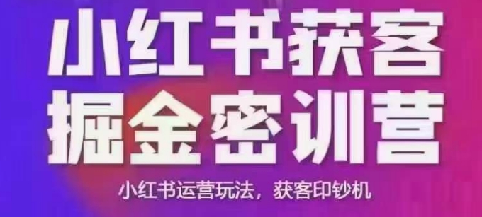 小红书获客掘金线下课，录音+ppt照片，小红书运营玩法，获客印钞机-财兔窝项目网