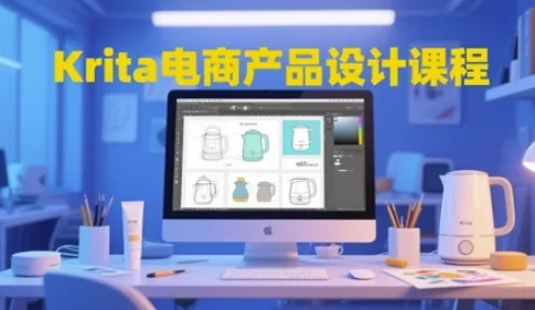 Krita电商产品设计课程，掌握从工具使用到创意落地的全链路设计能力-财兔窝项目网